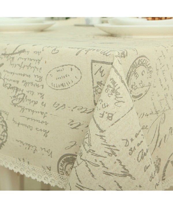 European alphabet printed cotton and Linen Tablecloth one piece for sale