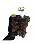 American style rural black lace hollowed out jacquard table cloth, coffee shop, tea table towel wholesale