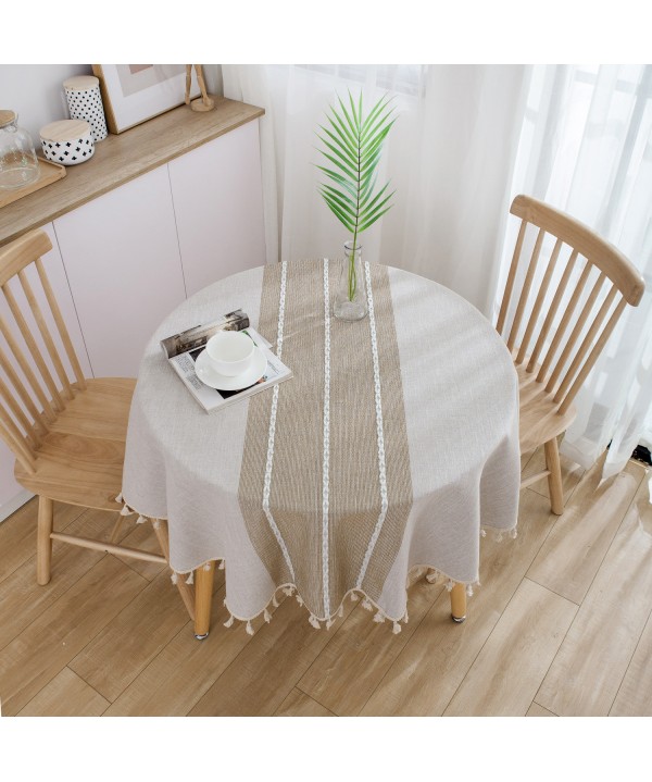 Ins wind Japanese style cotton hemp small fresh tablecloth art round table tea table tablecloth rectangular tablecloth circular 