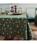 Christmas green gilded tablecloth wind chime Japanese printing cotton hemp Festival table cloth cover tea table rectangle 