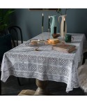 American country knitting white crochet tablecloth hollowed out linen cotton tablecloth tea table tablecloth towel 