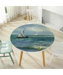 A new Chinese style soft glass printing crystal board water and oil repellent tablecloth