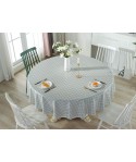 Factory direct sale diameter 210230cm big round tablecloth European style gilded PVC round table cloth water and oil proof tablecloth