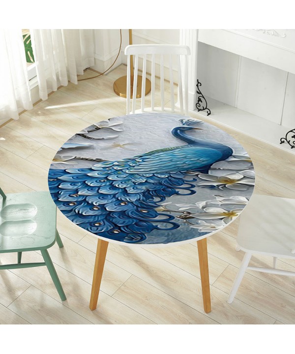 A new Chinese style soft glass printing crystal board water and oil repellent tablecloth