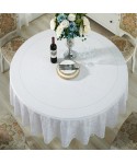 European style gilded PVC tablecloth, 230cm in diameter, big round tablecloth, waterproof and oil proof, restaurant tablecloth