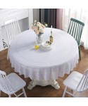 Factory direct sale hotel anti scalding tablecloth European style gilding plastic PVC tablecloth household round table cloth waterproof and oil proof