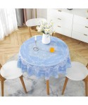 Factory direct sale diameter 210230cm big round tablecloth European style gilded PVC round table cloth water and oil proof tablecloth