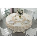 Factory direct sale diameter 210230cm big round tablecloth European style gilded PVC round table cloth water and oil proof tablecloth