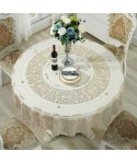 Factory direct sale hotel anti scalding tablecloth European style gilding plastic PVC tablecloth household round table cloth waterproof and oil proof