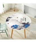 A new Chinese style soft glass printing crystal board water and oil repellent tablecloth