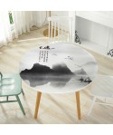 A new Chinese style soft glass printing crystal board water and oil repellent tablecloth