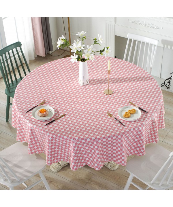 Factory direct yarn cloth ins wind net red table cloth large size PVC round table cloth waterproof oil proof grid table cloth