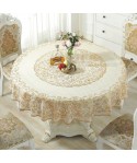 European style gilded PVC tablecloth, 230cm in diameter, big round tablecloth, waterproof and oil proof, restaurant tablecloth