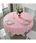 Factory direct sale hotel anti scalding tablecloth European style gilding plastic PVC tablecloth household round table cloth waterproof and oil proof