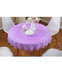 Factory direct sale diameter 210230cm big round tablecloth European style gilded PVC round table cloth water and oil proof tablecloth