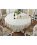 Factory direct sale diameter 210230cm big round tablecloth European style gilded PVC round table cloth water and oil proof tablecloth